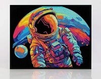 DIAMOND DOTZ DD25014 Diamond Painting Neon Astronaut Neon Noir, Fortgeschrittene