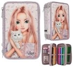 DEPESCHE 0013958 TOPModel 3 Fach Federtasche BLOOMING KITTY