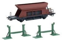 FALLER 120323 H0 2 Spindelhebeb&ouml;cke mit aufgebocktem Waggon, Ep. II
