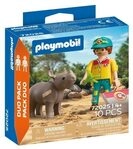PLAYMOBIL 72025 DuoPack Tierpfleger mit Nashorn