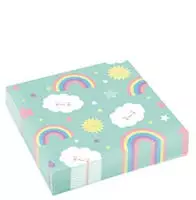AMSCAN 9904302 20 Servietten Rainbow & Cloud 33x33cm