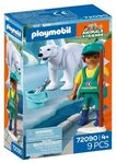 PLAYMOBIL 72090 Zoo: Eisb&auml;r und Pfleger
