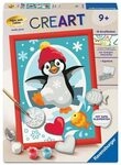 RAVENSBURGER 12023159 CreArt Malen nach Zahlen mit Gips gie&szlig;en - Fr&ouml;hlicher Pinguin