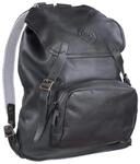 Beckmann Lederrucksack, 26 Liter Schwarz