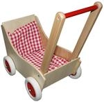 Wenzel Holzpuppenwagen Laura mit Bett-Garnitur
