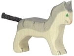 HOLZTIGER 80056 Katze, klein, grau ca. 6 x 1,9 x 4,5 cm, Holz