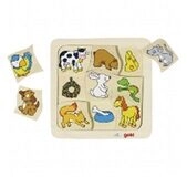 goki 56880 Legespiel Wer frisst was? 18 x 18 x 1,1 cm, Holz, 9 Teile