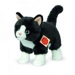 Hermann Teddy 91820 Katze stehend schwarz/wei&szlig; 20 cm