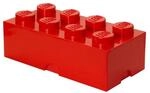 NHG LEGO&reg; Aufbewahrungsstein 8 Noppen rot