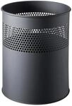 Helit Metall-Papierkorb, schwarz, 18 Liter