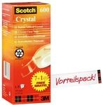 Scotch&reg; Crystal Klebeband pack 6-1933R8, 19 mm x 33 m, transparent, 8 Rollen