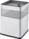 Helit Quadratischer Metall-Papierkorb, lichtgrau, 18 Liter