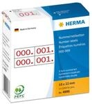 HERMA Nummernetiketten 0-999, doppelt, selbstklebend, rot, 10 x 22mm