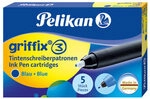 PELIKAN 960567 Pelikan griffix&reg; Tintenpatronen f&uuml;r Tintenschreiber, Blau, 5 St&uuml;ck