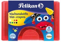 PELIKAN 723148 Pelikan Wachsmalstifte, rund, wasserfest, 8 St&uuml;ck im Etui