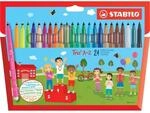 Filzstift - STABILO Trio A-Z - 24er Pack - mit 24 verschiedenen Farben
