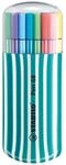 Premium-Filzstift - STABILO Pen 68 - 20er Zebrui in petrol - mit 20 verschiedenen