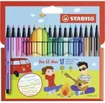 Premium-Filzstift - STABILO Pen 68 Mini - 18er Pack - mit 18 verschiedenen...