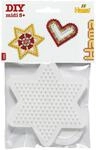 HAMA 4452 Midi B&uuml;gelperlen Stiftplatten 2er-Set, kleines Herz, kleiner Stern