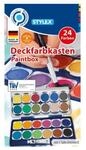 Stylex Farbkasten Deckfarbenkasten 24er + Deckwei&szlig;