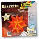 Folia Bascetta-Stern Bastelset, Transparentpapier 115g/m&sup2;, orange 15 x 15cm