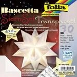 Folia Bascetta-Stern Bastelset, Transparentpapier 115g/m&sup2;, weiss 15 x 15cm