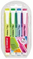 STABILO 275/4 Textmarker - STABILO swing cool - 4er Pack - gelb, gr&uuml;n, blau, pink