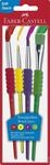 FABER-CASTELL 481600 4er Pinsel-Set mit farbigen Pinselspitzen und Softgriffst&uuml;ck