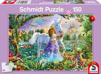 SCHMIDT SPIELE 56307 Prinzessin mit Einhorn und Schlo&szlig;, 150 Teile