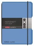 HERLITZ 11361573 Notizheft flex PP A6, 40 Blatt, kariert blau, my.book