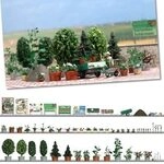 BUSCH 1211 H0 Blumen- und Pflanzk&uuml;bel-Set