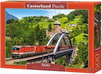 CASTORLAND B-52462 Puzzle 500 Teile Train on the Bridge