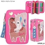 DEPESCHE 10529 DEPESCHE 10529 Miss Melody 3-fach Federtasche Streichpailletten, Pink