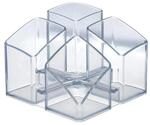 HAN Schreibtisch-K&ouml;cher SCALA, , mit 4 F&auml;chern, 125 x 100 x 125 mm, transparent