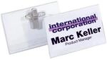 Durable 810119 Namensschild mit Kombiklemme, 54 x 90 mm, transparent