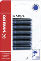 STABILO B-51843-10 Tintenpatronen zum Nachf&uuml;llen - STABILO Refill - 12er Pack - blau