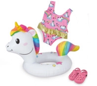 HELESS 66 Puppen-Schwimmset "Einhorn Henri", Gr. 35-45 cm