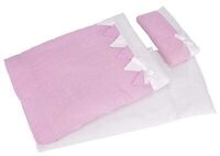 goki 51589 Puppenbettzeug rosa Streifen Kopfkissen