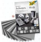 Folia Bastelpapierblock 24x34 schwarz/wei&szlig; 13xKarton+13xPap.