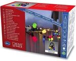 Konstsmide 2387-520 LED Biergartenkette 40 opal bunte Birnen Au&szlig;en
