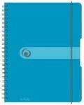 Herlitz Spiralblock A4 to go 80 Blatt Sonderlineatur kariert transparent blau