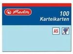Herlitz Karteikarten A5 blau 100 St&uuml;ck liniert