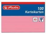 Herlitz Karteikarten, DIN A5, liniert, rot