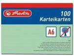 Herlitz Karteikarten, DIN A6, liniert, gr&uuml;n