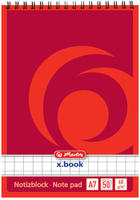 HERLITZ 110734 Spiralnotizblock A7 50 Blatt kariert