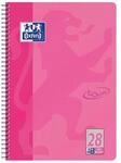 Oxford Touch Collegeblock A4+ L.28 rosa, 80 Blatt, Doppelspirale, abgerundete...
