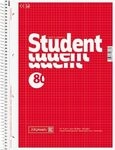 BRUNNEN 1067942 Collegeblock Student A4 kariert, mit Randlinie innen Deckblatt: rot