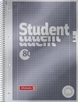BRUNNEN 1067128 Collegeblock Premium Student A4 kariert, mit Randlinie innen und