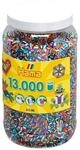 HAMA 211-90 Midi B&uuml;gelperlen, ca. 13.000 St&uuml;ck in Dose, 6 verschiedene, gestreifte