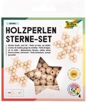 Folia Holzperlen Sterne Set Nature, 161 Teile